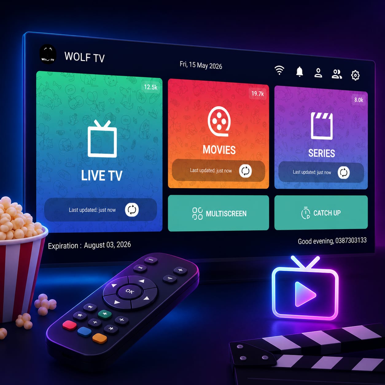 Wolf IPTV Player App Preview